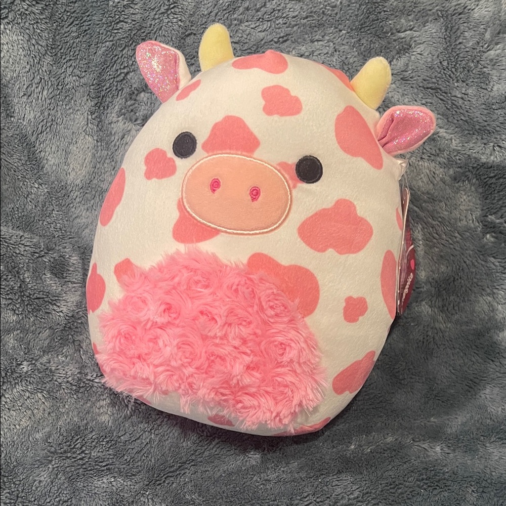 Squishmallows Pink and White Cow Plush